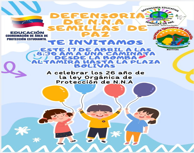 En Cruz ParedesInstituciones educativas fueron las verdaderasprotagonistas en caminata por la LOPNNA