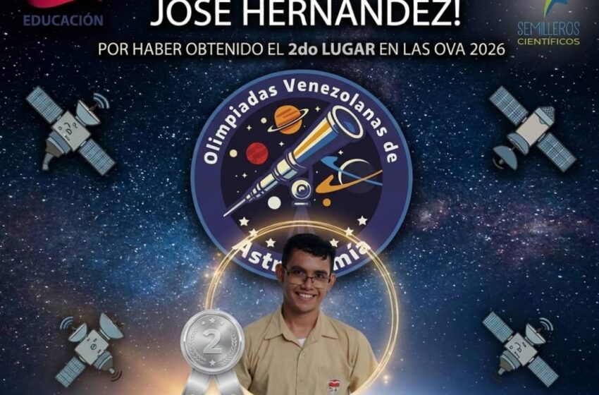 Estudiante José Hernández conquista medalla de plata en las Olimpiadas Venezolanas de Astronomía 2026
