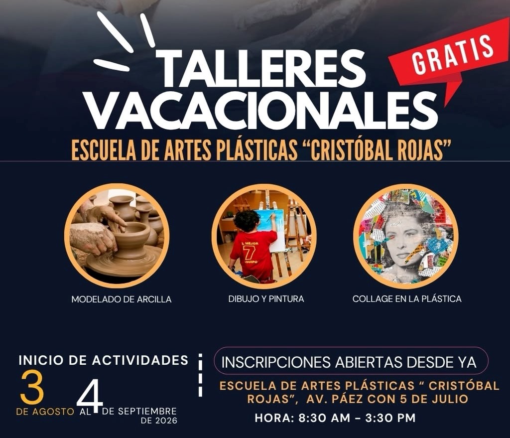 Auspiciado por el Gobierno BolivarianoPlan Vacacional Cultura Barinas 2026 iniciará en la primera semana de agosto con 61 talleres gratuitos