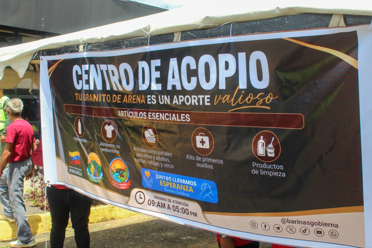 Solidaridad organizada para llegar más rápido y más seguroGobierno de Barinas llama a canalizar donativos a través del Centro de Acopio Oficial de la Ciudad Deportiva