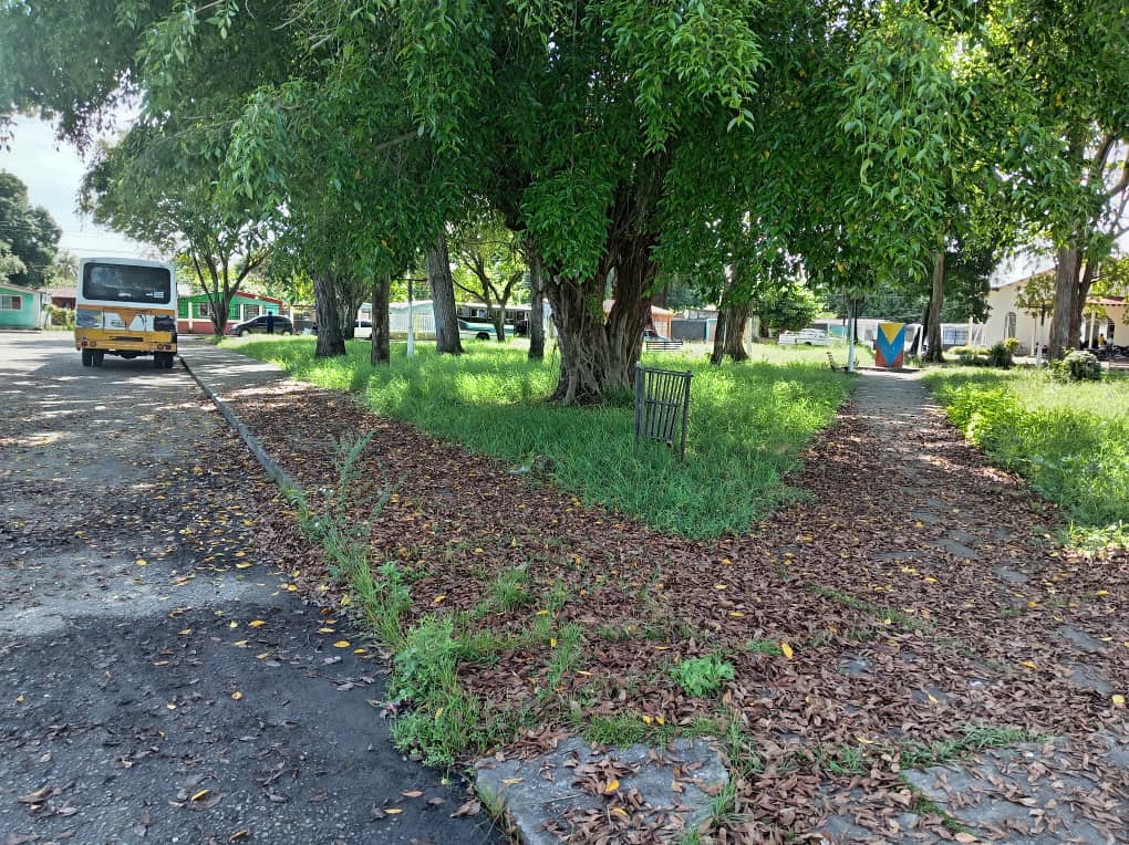 En abandono plaza Bolívarde Punta Gorda