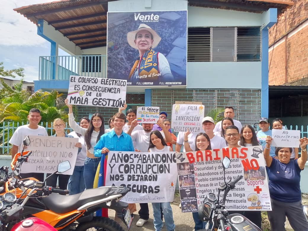 Ante apagones de hasta 12 horasVente Barinas exige recuperar el sistemaeléctrico y convoca a protestar pacíficamente